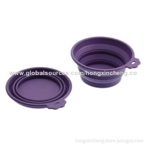 Silicone Folding Pet Bowl, 100% Food Grade Silicone, Foldable for Outdoors and Travel